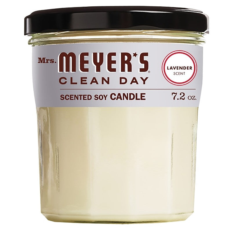 Mrs. Meyer's 41116 Soy Candle, Lavender Fragrance, 35 hr Burning, White Candle