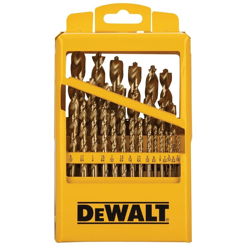 DEWALT DW1369 Drill Bit Set, 29-Piece, HSS, Titanium