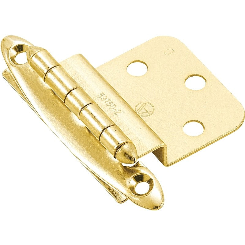 Amerock BPR34173 Cabinet Hinge, 3/8 in Inset, Polished Brass, 2-3/4 in L x 2 in W