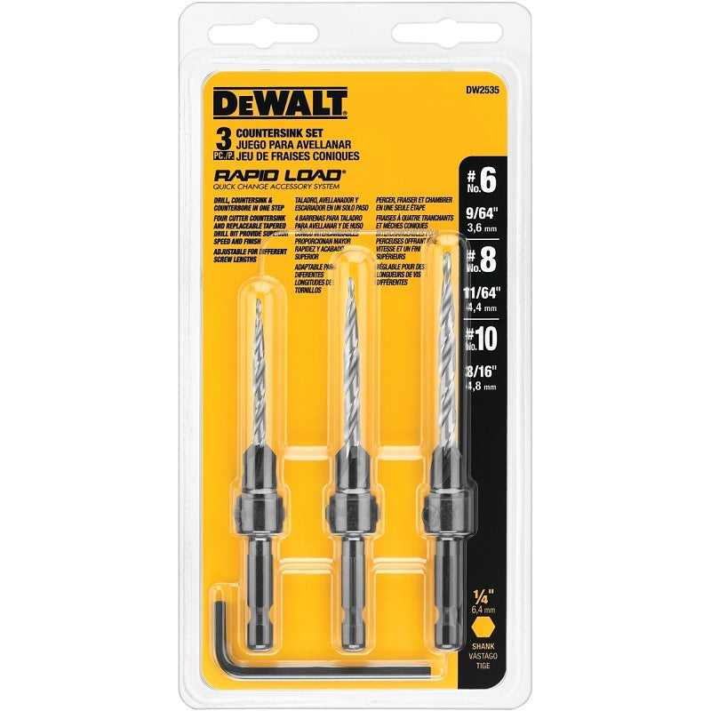 DEWALT DW2535 Countersink Set, 3-Piece, HSS