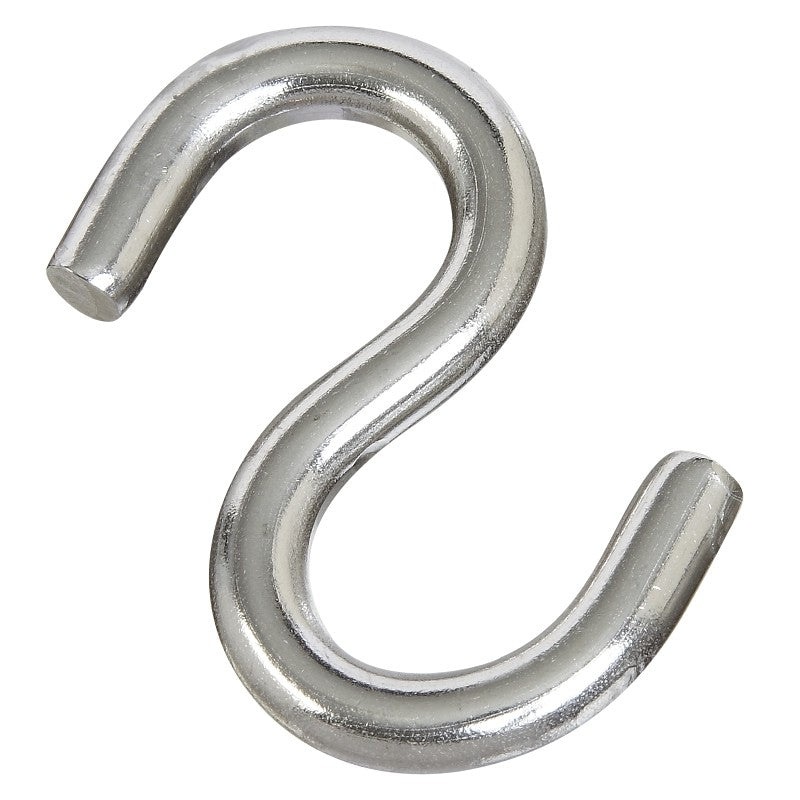 National Hardware N197-202 S-Hook, 145 lb Working Load, 0.3 in Dia Wire, Stainless Steel (POS)