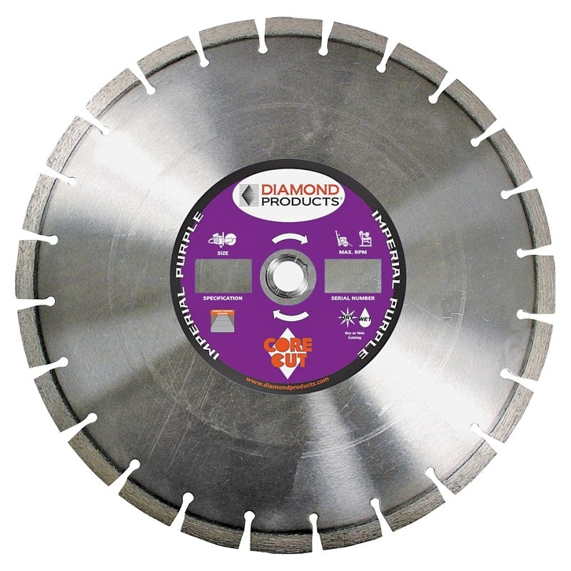 Diamond Products 15379 Circular Saw Blade, Universal Arbor, Diamond Cutting Edge, 14 in Dia