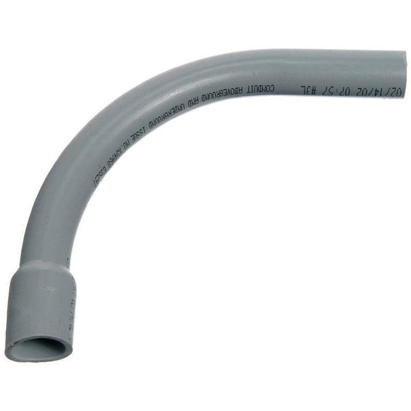 Carlon UA9AHB-CTN Elbow, 90 deg Angle, 1-1/2 in Bell End, PVC, Gray, 1/PK