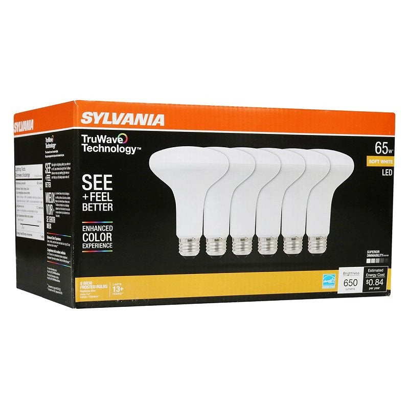 Sylvania Natural Series 41328 LED Bulb, 650 Lumens, 7 W, BR30 Lamp, 65 W Equivalent, E26 Medium Lamp Base, Dimmable