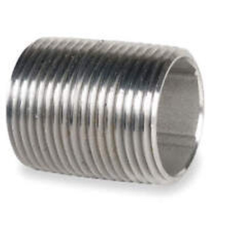 Midland Industries 48120 Close Pipe Nipple, 1-1/4 in, NPT, Stainless Steel, SCH 40 Schedule, 1-5/8 in L
