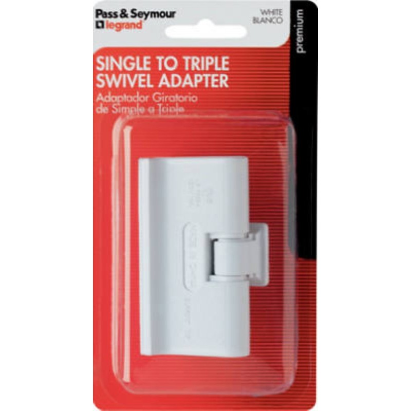 Legrand 69WBPCC5 Adapter, 2-Pole, 15 A, 125 V, 3-Outlet, NEMA: NEMA 1-15R, White