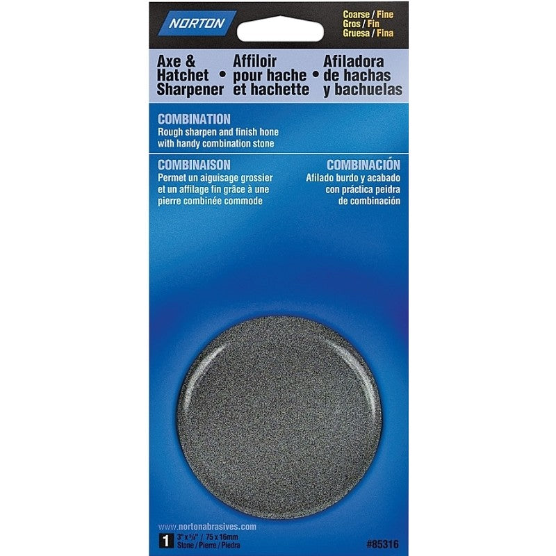 Norton 85316 Sharpener, 3 in W, 5/8 in Thick, 280 um Grit, Coarse/Fine, Silicone Carbide Abrasive