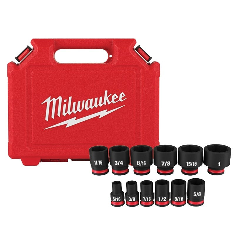 Milwaukee 49-66-7005 SHOCKWAVE Impact Duty Series Standard Socket Set, Steel, Black, Includes: (1) Storage Case