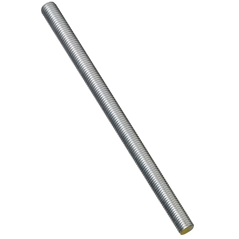 National Hardware N179-473 Threaded Rod, 3/4-10 Thread, 24 in L, A Grade, Steel, Zinc, UNC Thread