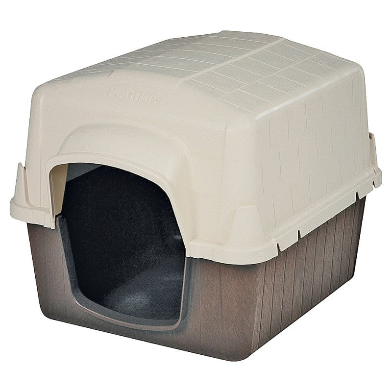 Aspenpet Petbarn 3 25164 Dog House, 38 in OAL, 29 in OAW, 30 in OAH, Plastic, Coffee Grounds Brown/Sand