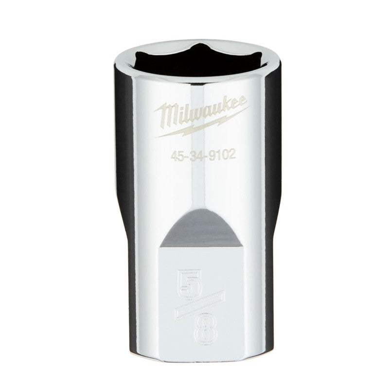 Milwaukee 45-34-9102 Socket, 5/8 in Socket, Standard Socket, 0.86 in OAL, 1/2 in Drive, 6-Point, Chrome Vanadium Steel