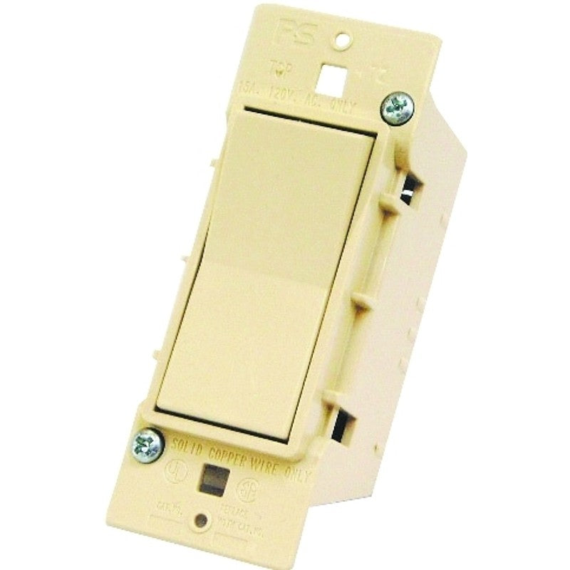 US Hardware E-100C Rocker Switch, 125 V, 15 A, 1-Pole, Ivory