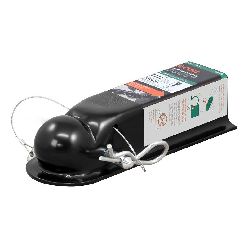 Curt QuickPin Series 25470 No-Latch Trailer Coupler, 3500 lb, 2 in Ball, Powder-Coated, 1/PK