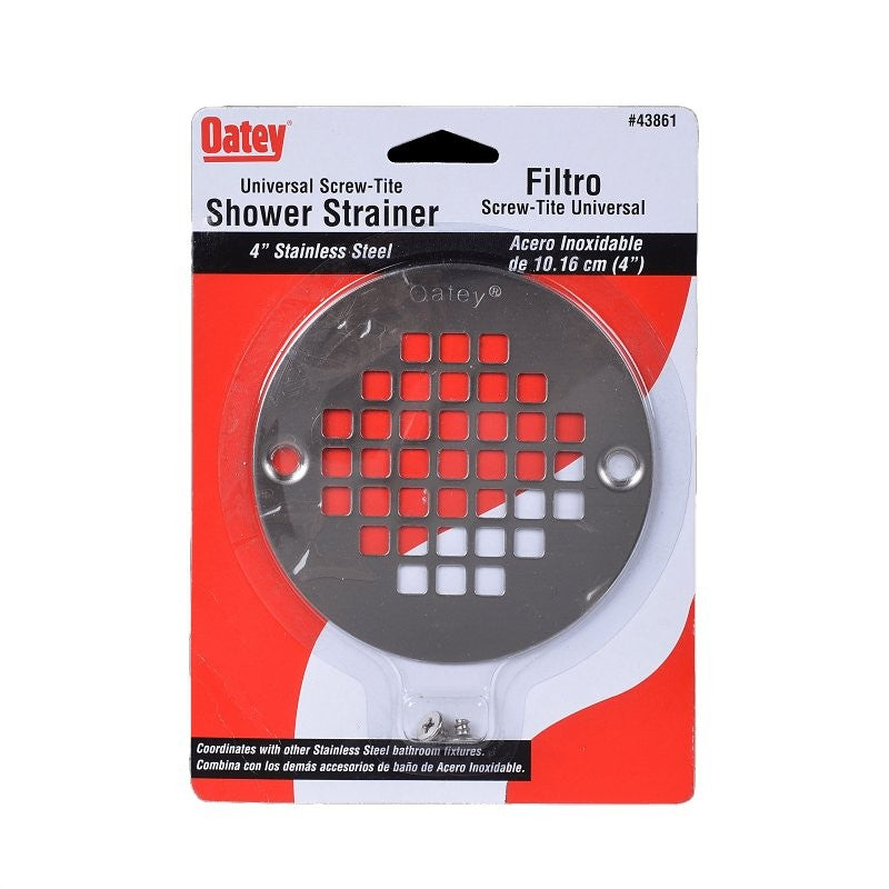 Oatey 43861 Replacement Strainer, Stainless Steel, Stainless Steel, Specifications: Round Shape, Screw-In Cover