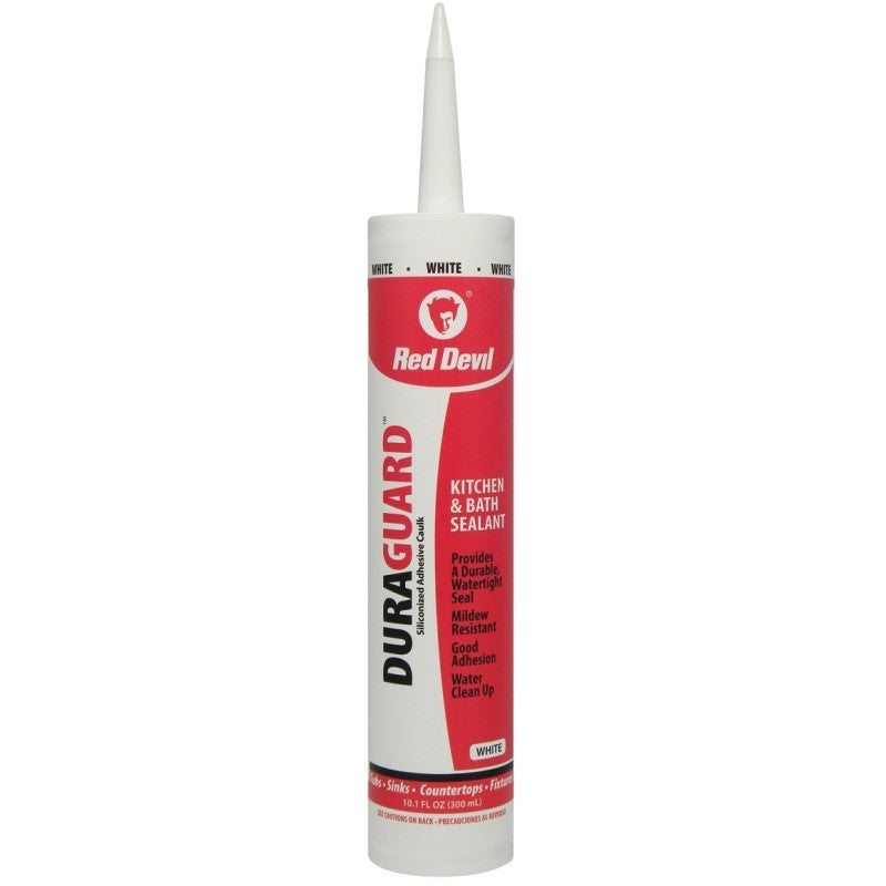 Red Devil DuraGuard 0406 Acrylic Caulk, White, -20 to 180 deg F, 10.1 oz Cartridge (Pack of 12)