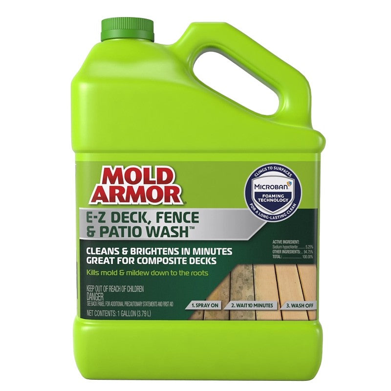 Mold Armor FG505 Deck and Fence Wash, Liquid, Yellow, 1 gal, Spray Dispenser (Pack of 4)