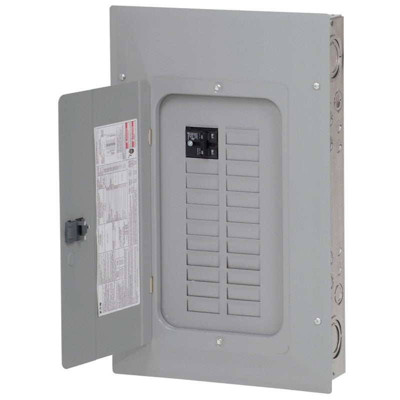 Eaton BRP20L125G Load Center, 125 A, 1-Pole, 20-Space, 40-Circuit, Main Lug, NEMA 1 Enclosure, Plug