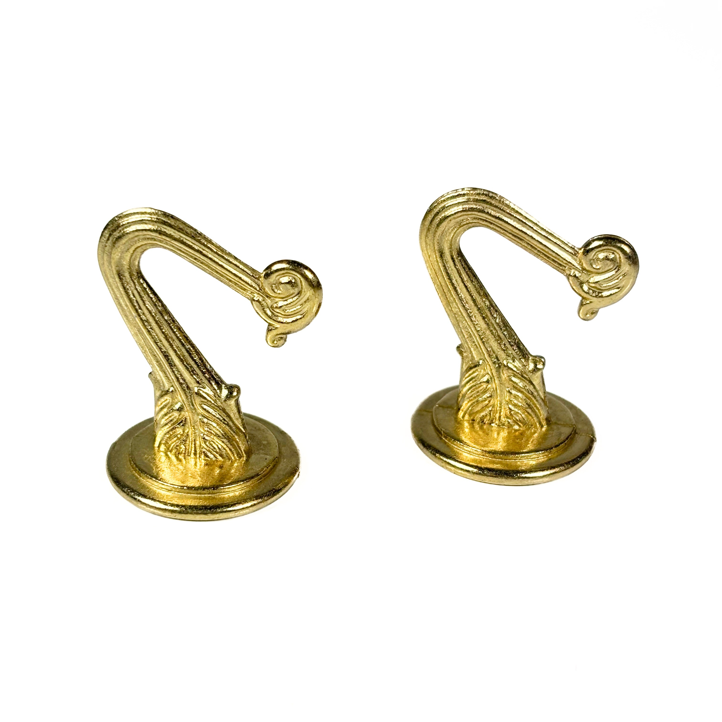 Ceiling Swag Hooks 1-1/2 Inch Brass Die Cast 2 Pack (POS)