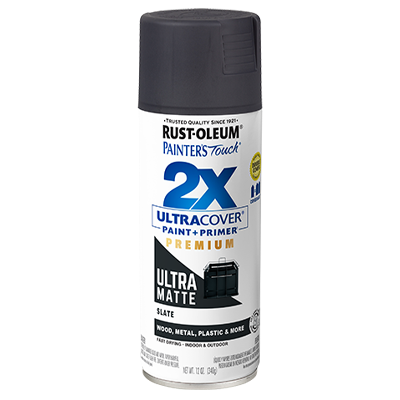 Rust-Oleum 331187 Spray Paint, Matte, Slate, 12 oz, Can