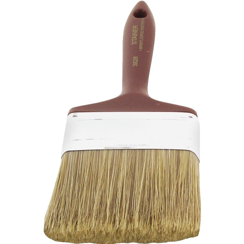 Linzer 3828-4 Paint Brush, 4 in W, 2-3/4 in L Bristle, Polyester Bristle, Beaver Tail Handle