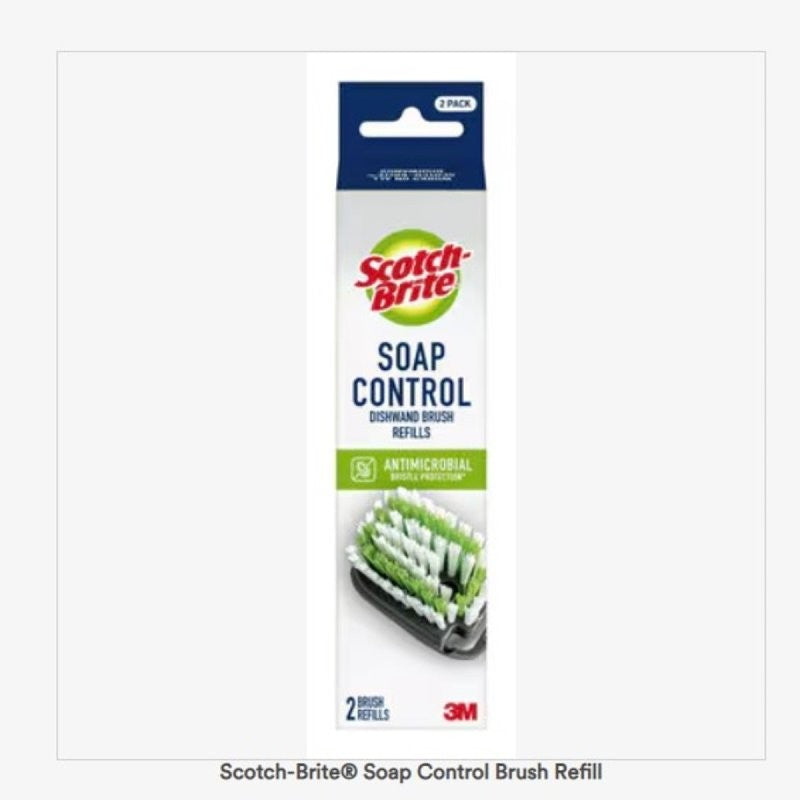 Scotch-Brite 751U-RF-2 Soap Control Brush Refill, Nylon Bristle, 7.6 in L