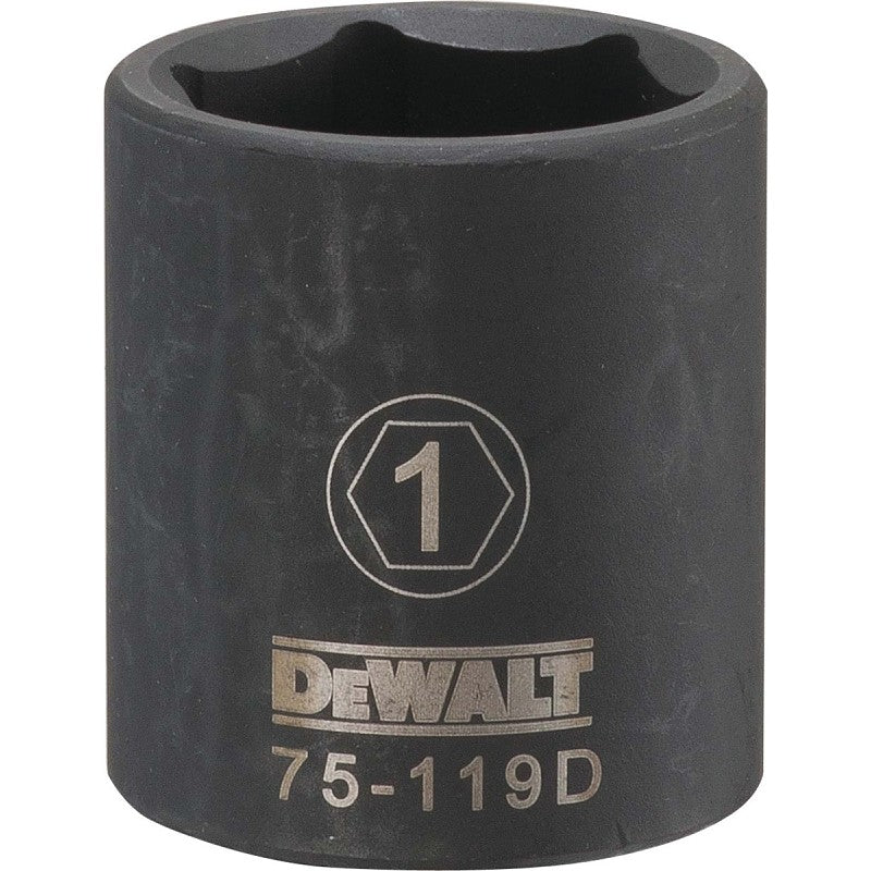 DEWALT DWMT75119OSP Deep Impact Socket, 1 in Socket, 1/2 in Drive, 6-Point, Steel, Black Oxide