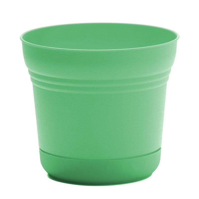 Bloem Saturn Series SP0536 Planter, 5 in Dia, 4-1/2 in H, Round, Plastic, Mint Green (Pack of 12)