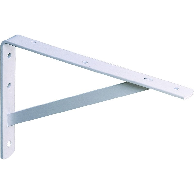 Knape & Vogt 208 WH 300 Shelf L-Bracket, 12 in L, Steel, White