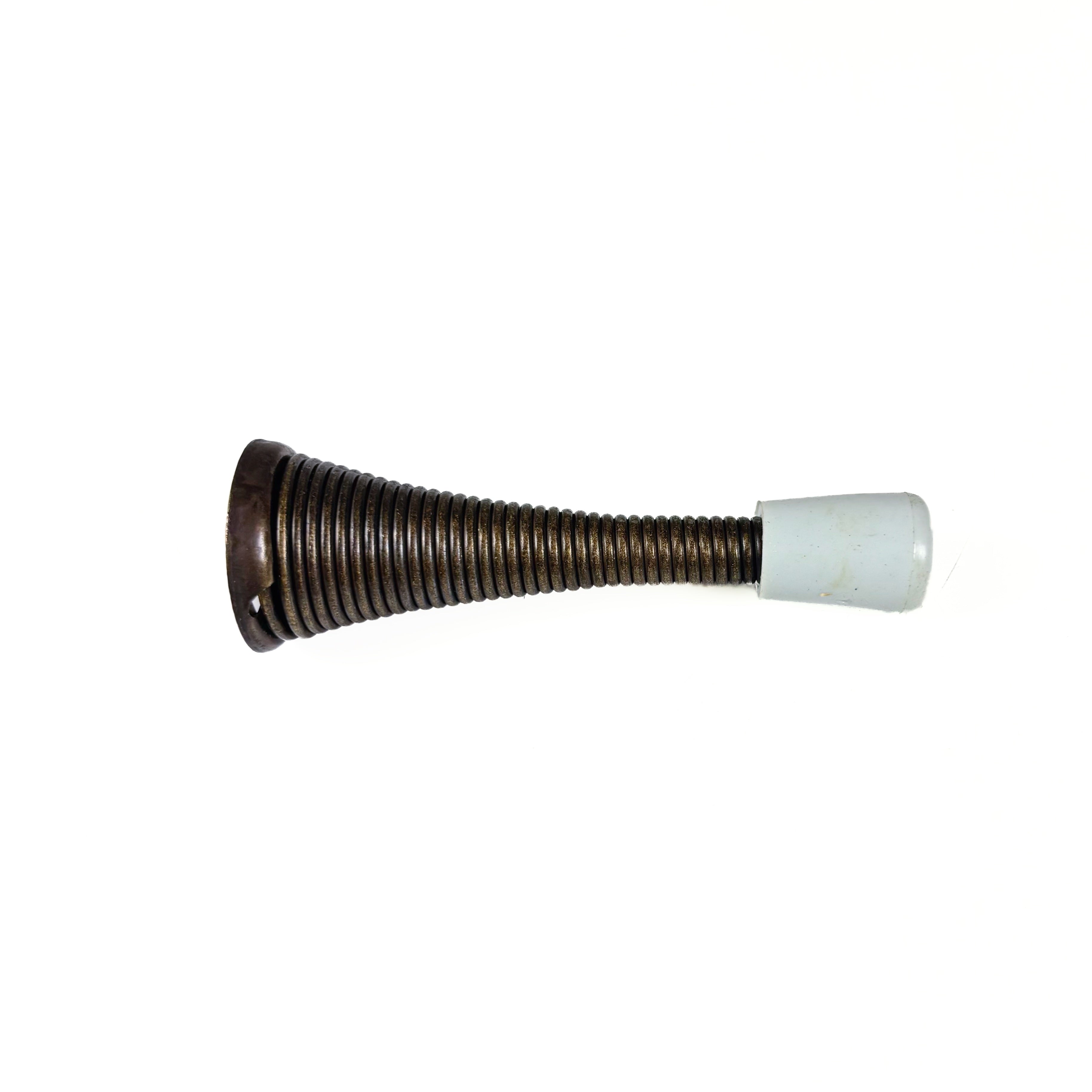 Heavy Duty Spring Door Stops 3 Inch Antique Brass 2 Pack (POS)