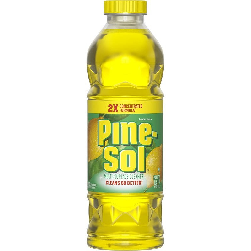 Pine-Sol 10041294601549 Multi-Surface Cleaner and Disinfectant, 24 oz, Bottle, Liquid, Lemon Fresh (Pack of 12)
