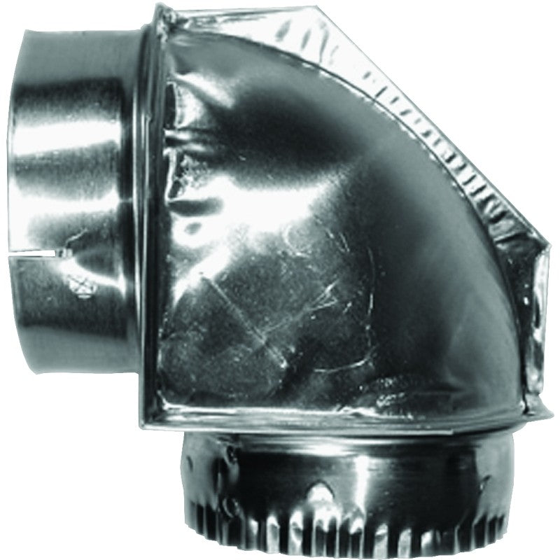 Builder's Best SAF-T-DUCT 010151 Close Elbow, 4.2 in Connection, Male x Female Thread, Aluminum