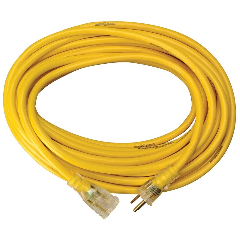 CCI 2991 Extension Cord, 10 AWG Cable, 50 ft L, 20 A, 125 V, Yellow