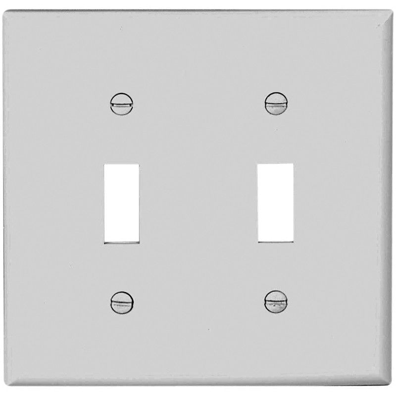 Eaton Wiring Devices 5139W-BOX Wallplate, 4-1/2 in L, 4.56 in W, 2 -Gang, Nylon, White, High-Gloss (Pack of 10)