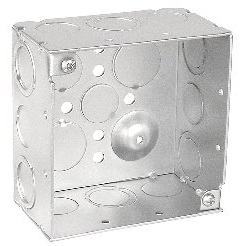 Southwire 52171-S-UPC Bracketed Junction Box, 2-Gang, 16-Knockout, 1/2, 3/4 in Knockout, Steel, Silver, Galvanized