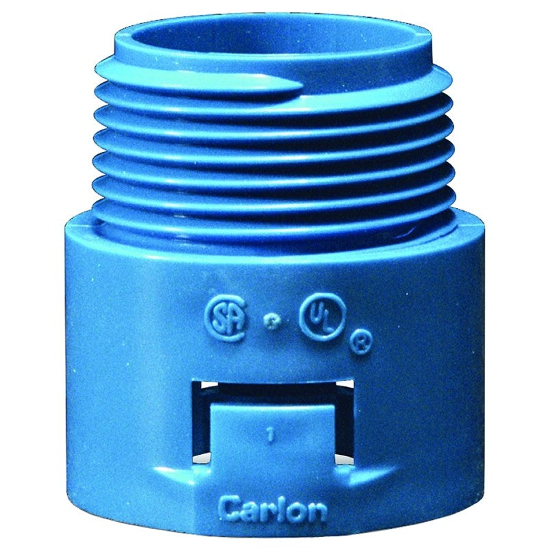 Carlon A243E-CAR Conduit Adapter, 3/4 in MPT, 1.54 in L, PVC, Blue