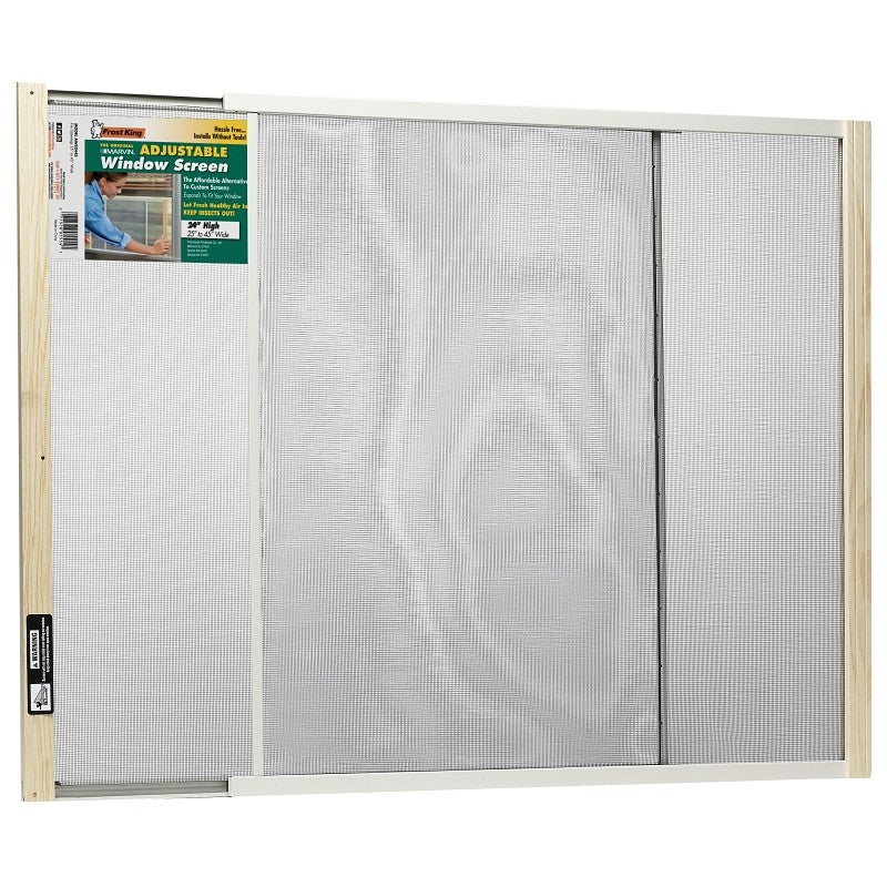 Frost King W.B. Marvin AWS2445 Window Screen, 24 in L, 25 to 45 in W, Aluminum