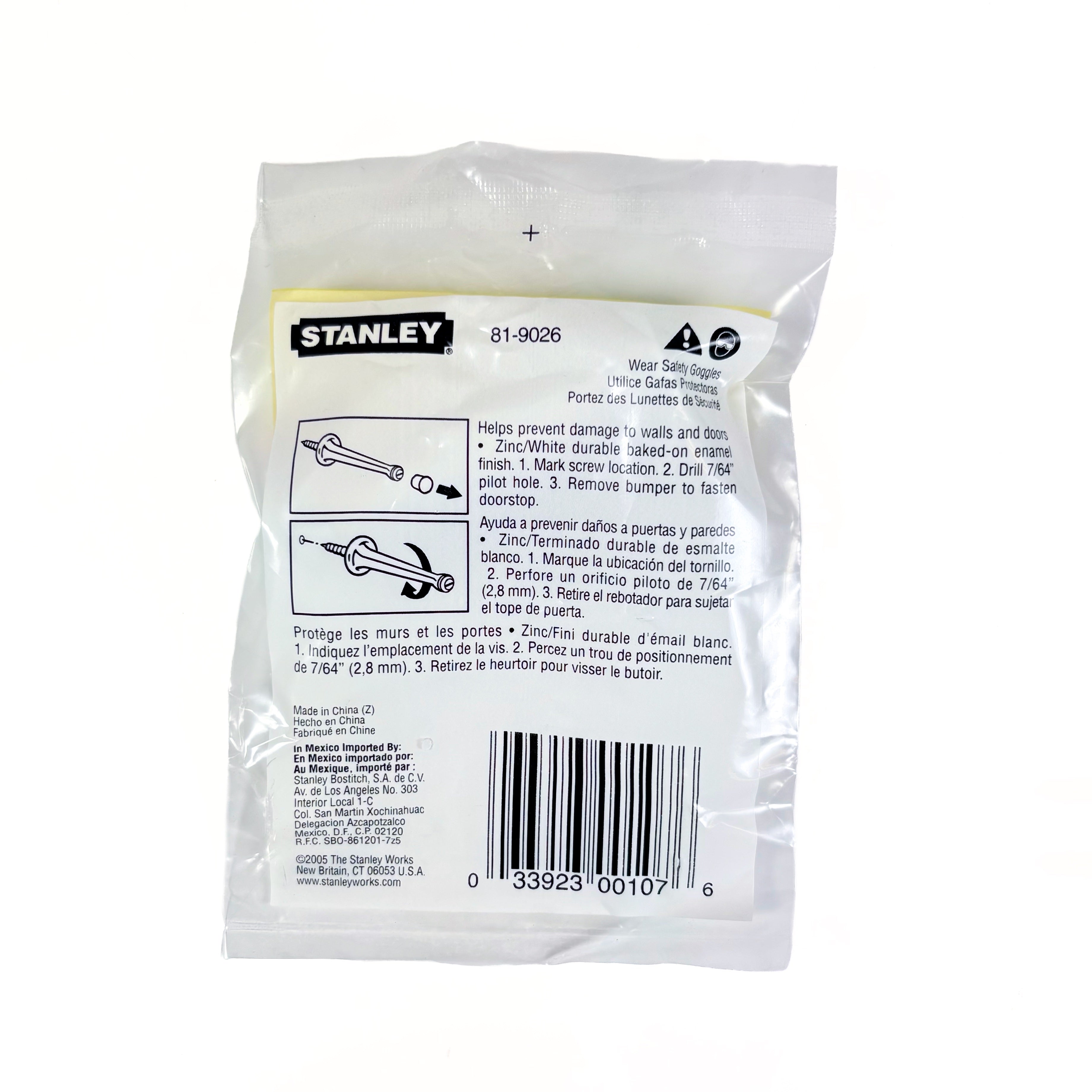 Square Taper Door Stop 3 Inch White
