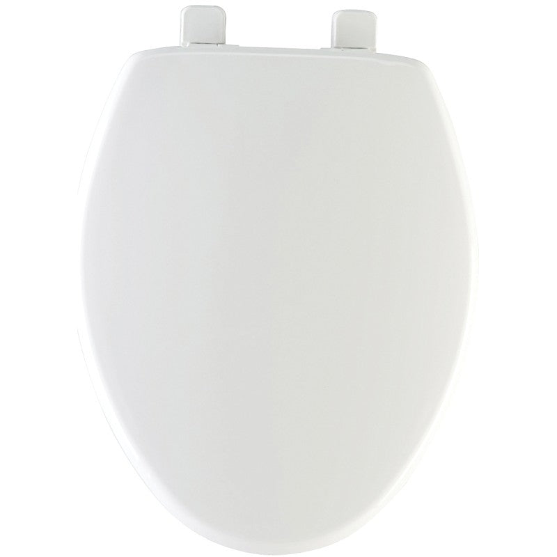Mayfair 180SLOW000 Toilet Seat, Elongated, Plastic, White, Hex-Tite Hinge