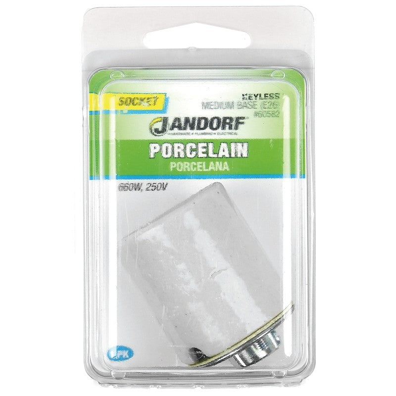 Jandorf 60582 Socket, 250 V, 660 W, Porcelain Housing Material
