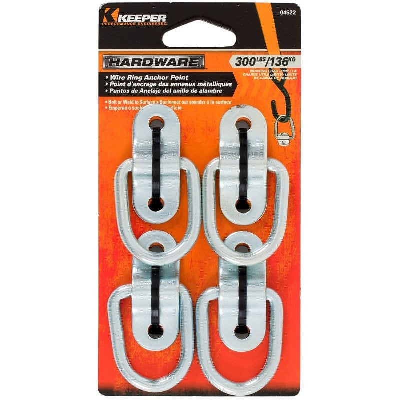 Keeper 04522 Anchor Point Wire Ring, Light-Duty, Steel