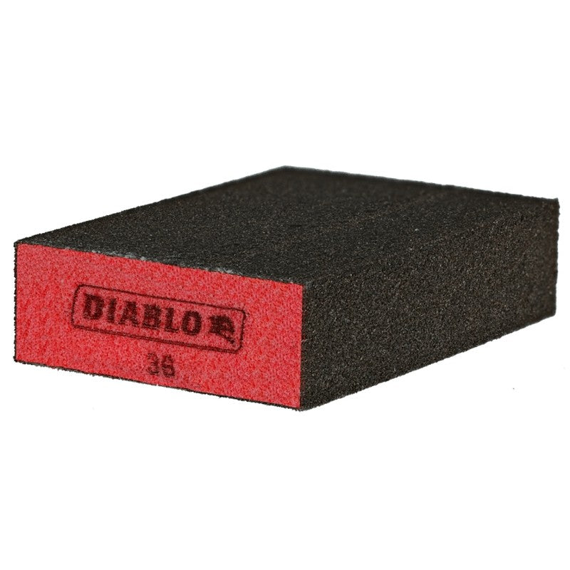 Diablo DFBBLOCCRS03G Sanding Sponge, 4 in L, 2-1/2 in W, 36 Grit, Coarse, Aluminum Oxide Abrasive