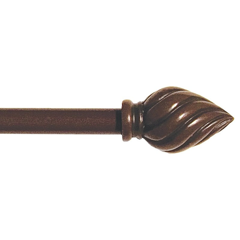 Kenney KN44102 Curtain Rod, 1/2 in Dia, 28 to 48 in L, Plastic, Weathered Brown