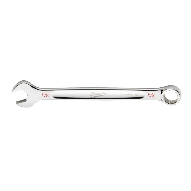Milwaukee 45-96-9420 Combination Wrench, SAE, 5/8 in Head, 8.27 in L, 12-Point, Steel, Chrome, Ergonomic, I-Beam Handle