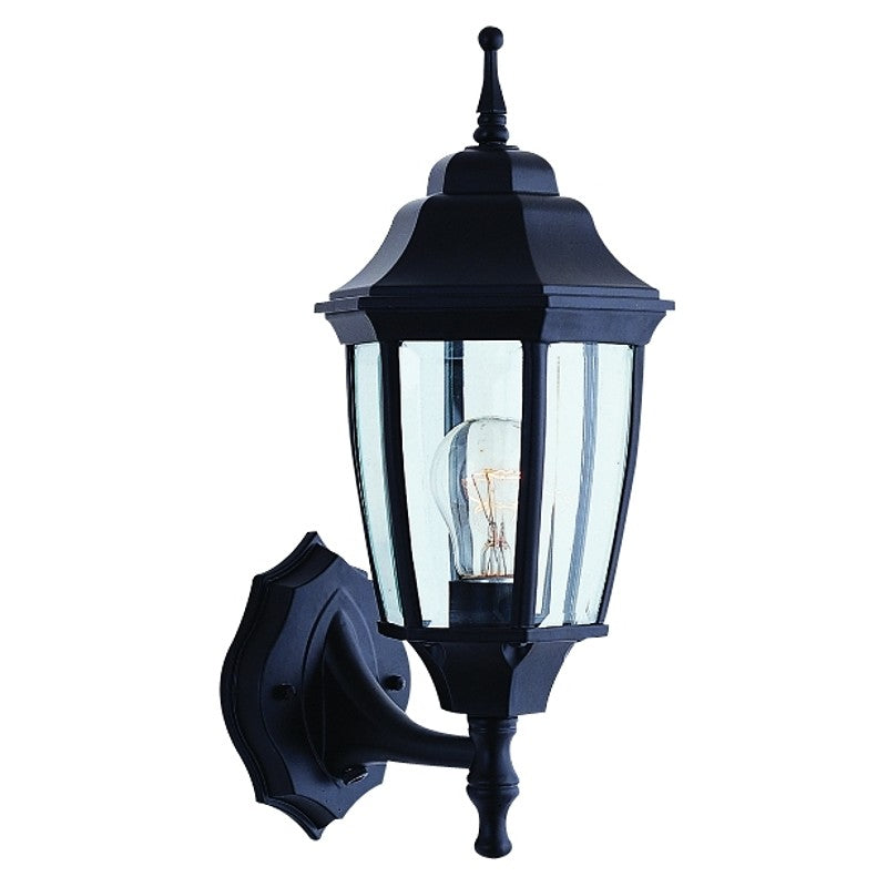 Boston Harbor BRT-BPP1611-BK Outdoor Wall Lantern, 120 V, 60 W, A19 or CFL Lamp, Aluminum Fixture, Black