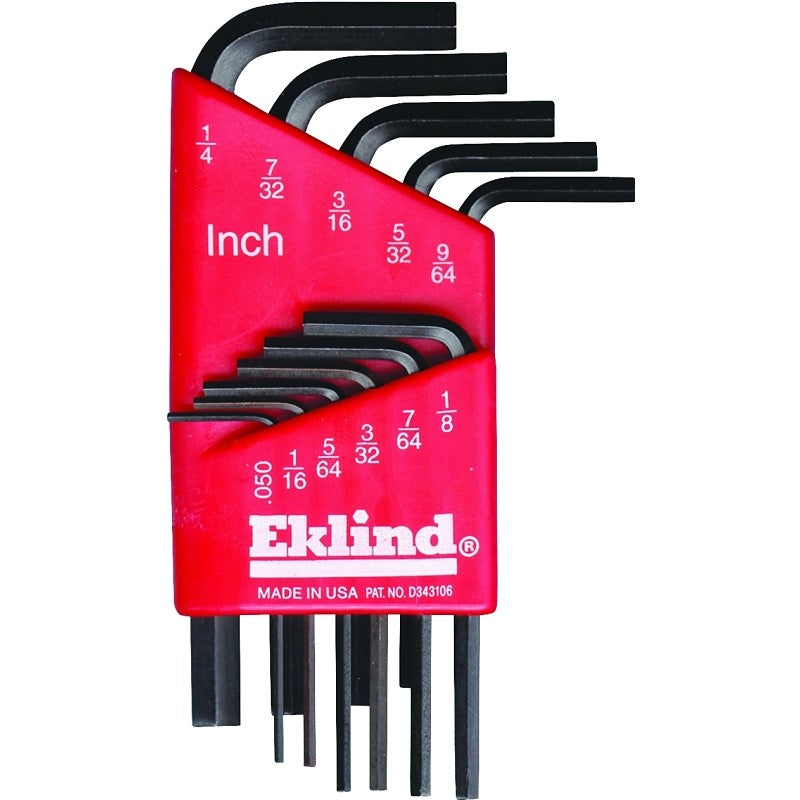 Eklind 10111 Hex Key Set, Includes: 0.05 to 1/4 in Keys, 11-Piece, Steel
