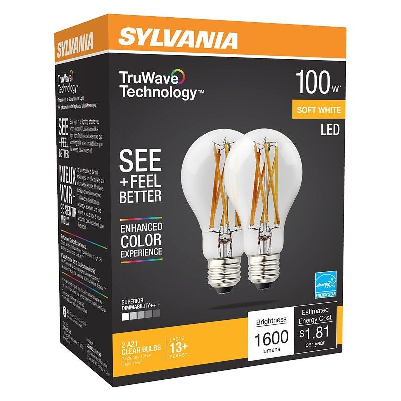 Sylvania 40754 Natural LED Bulb, General Purpose, 1600 Lumens, 13 W, 120 V, 100 W Equivalent, E26 Lamp Base, Dimmable