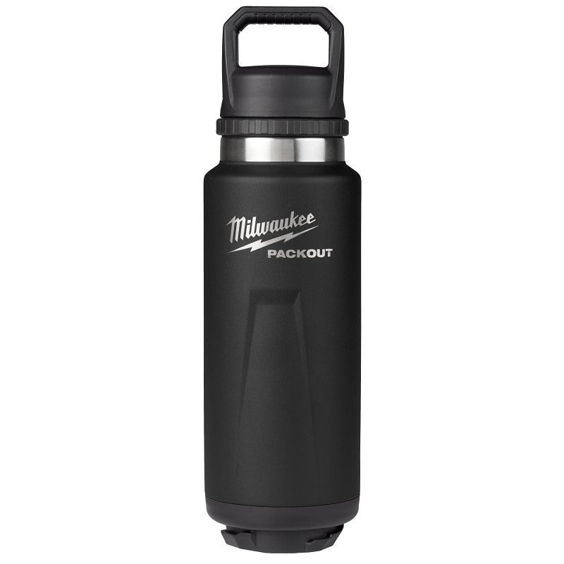Milwaukee PACKOUT Series 48-22-8397B Insulated Bottle, 36 oz, Stainless Steel, Black