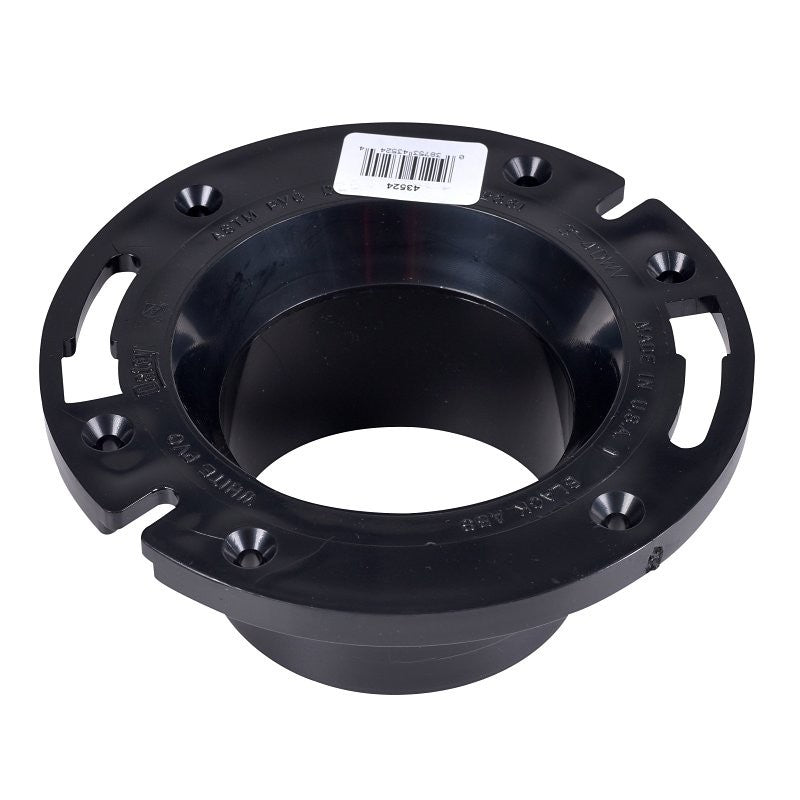 Oatey 43524 Closet Flange, 3, 4 in Connection, Black, For: 3 in, 4 in Pipes