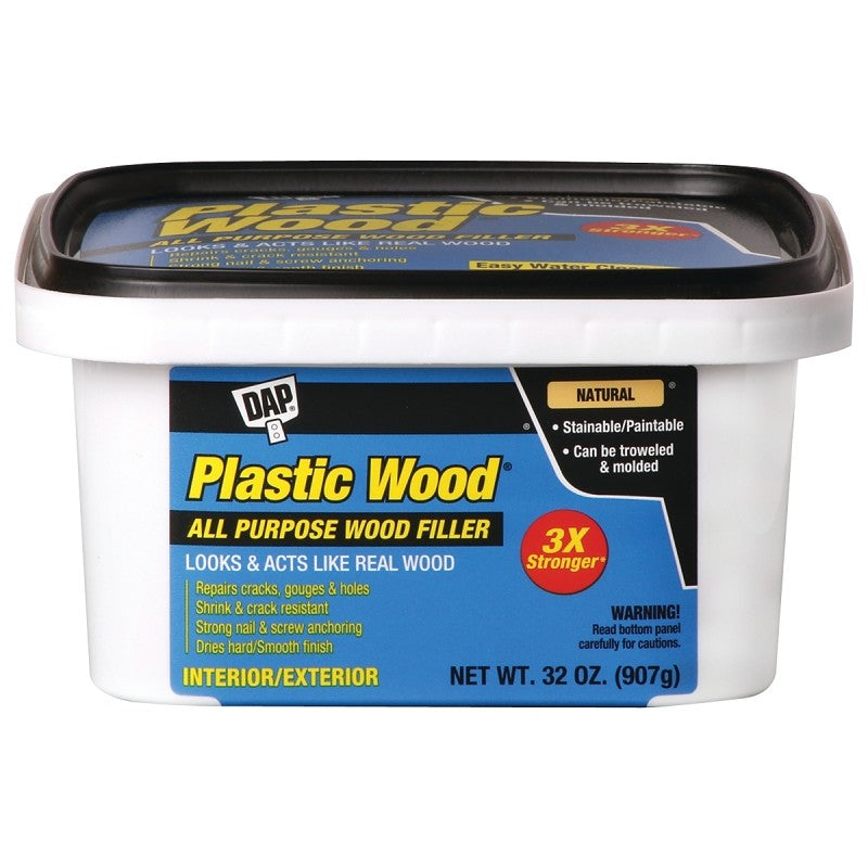 DAP Plastic Wood 00525 Wood Filler, Paste, Musty, Natural, 32 oz
