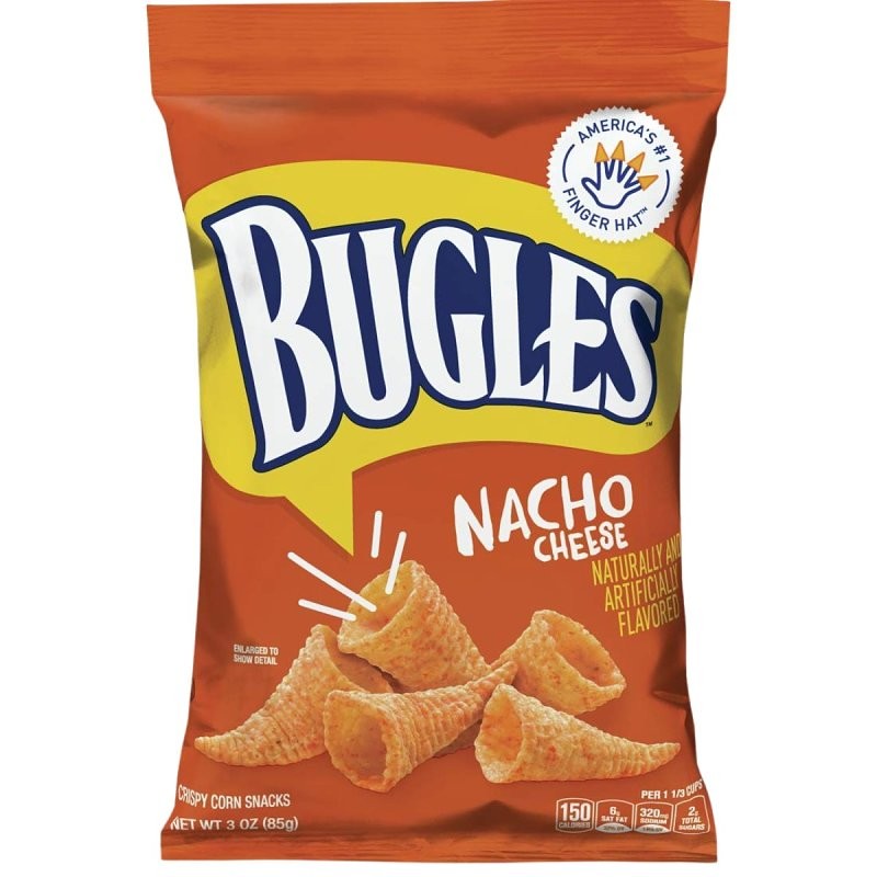 Bugles 14837000 Corn Snack, Nacho Cheese Flavor, 3 oz Bag (Pack of 6)